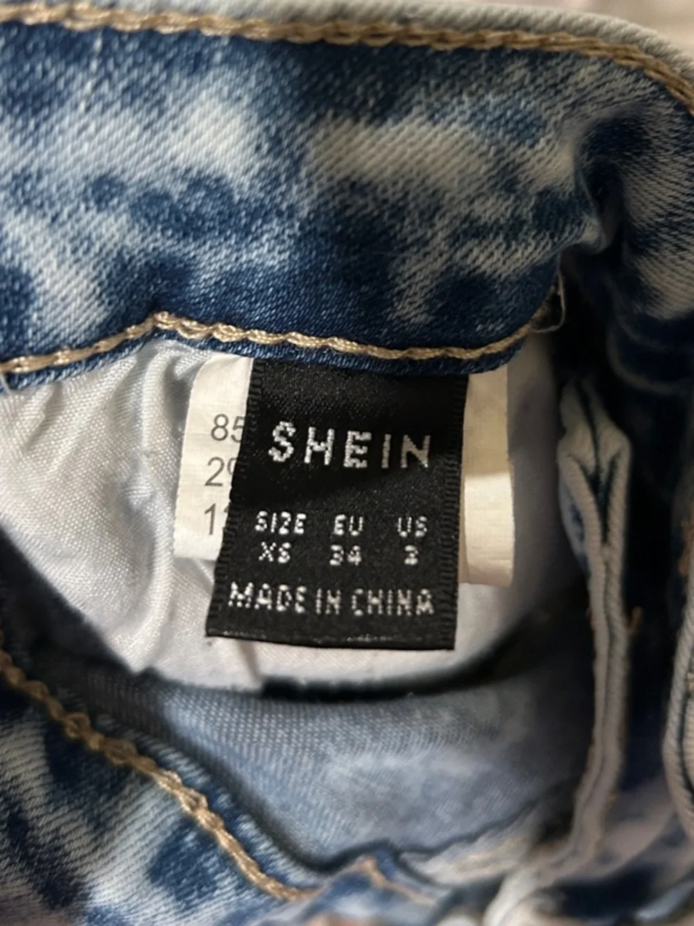 SHEIN Light Blue High-Rise Frayed Denim Shorts Size XS